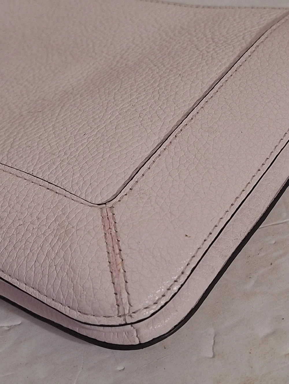 Kate Spade Lena Double Compartment Shimmer Pink Leather Crossbody Bag KH430
